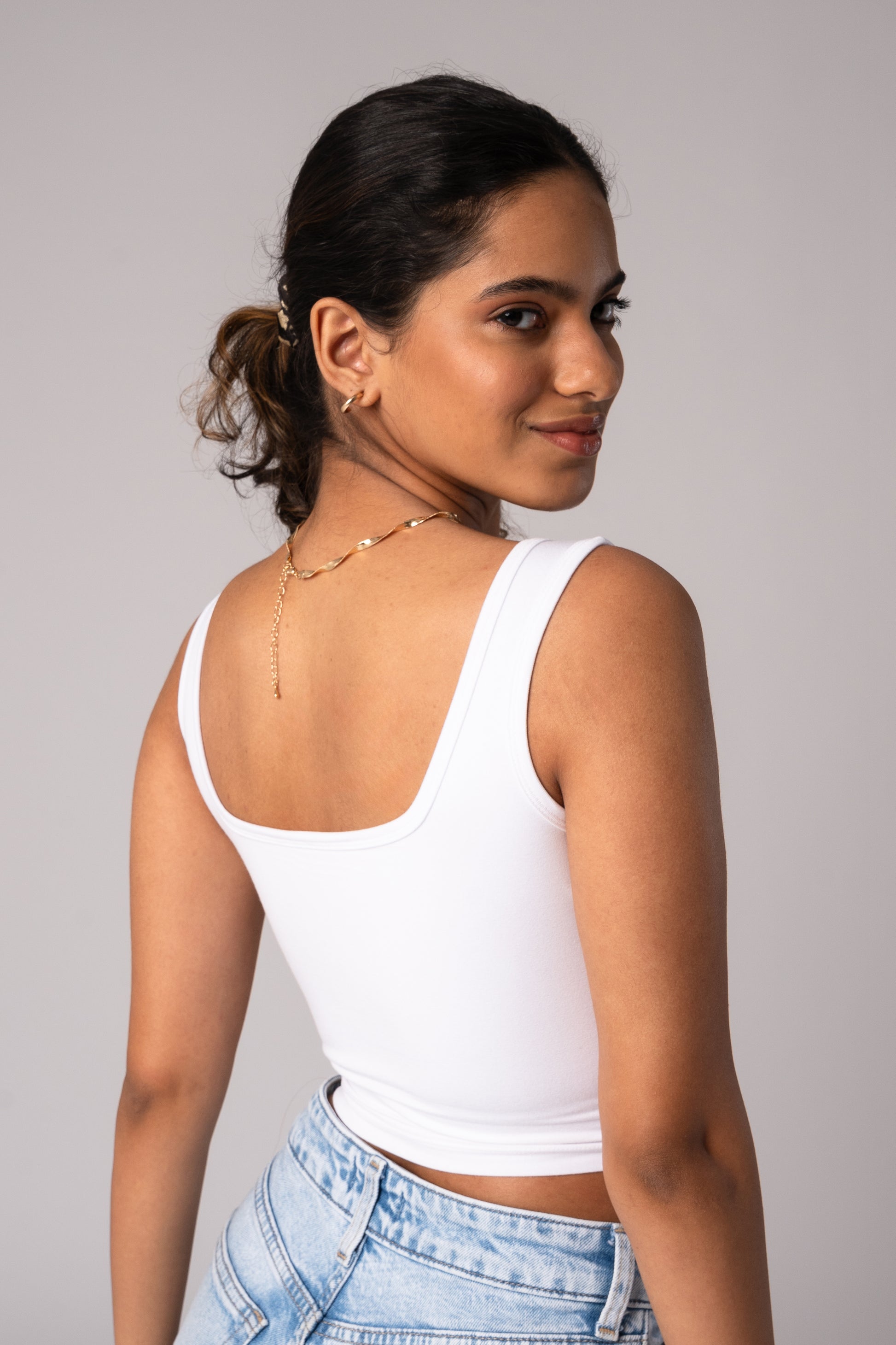 Sleeveless Tank Crop Top with in built bra padding