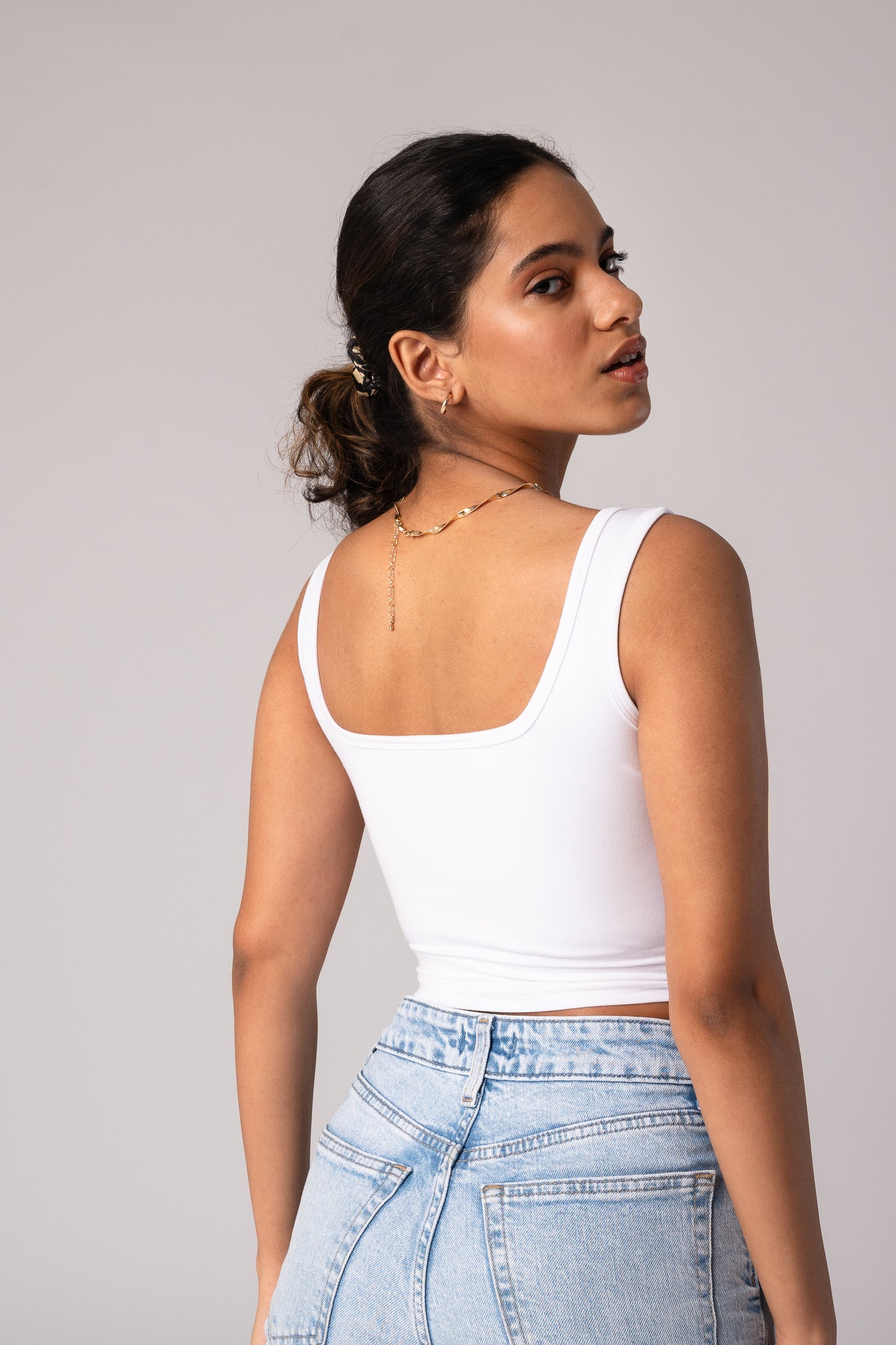 Sleeveless Tank Crop Top with in built bra padding
