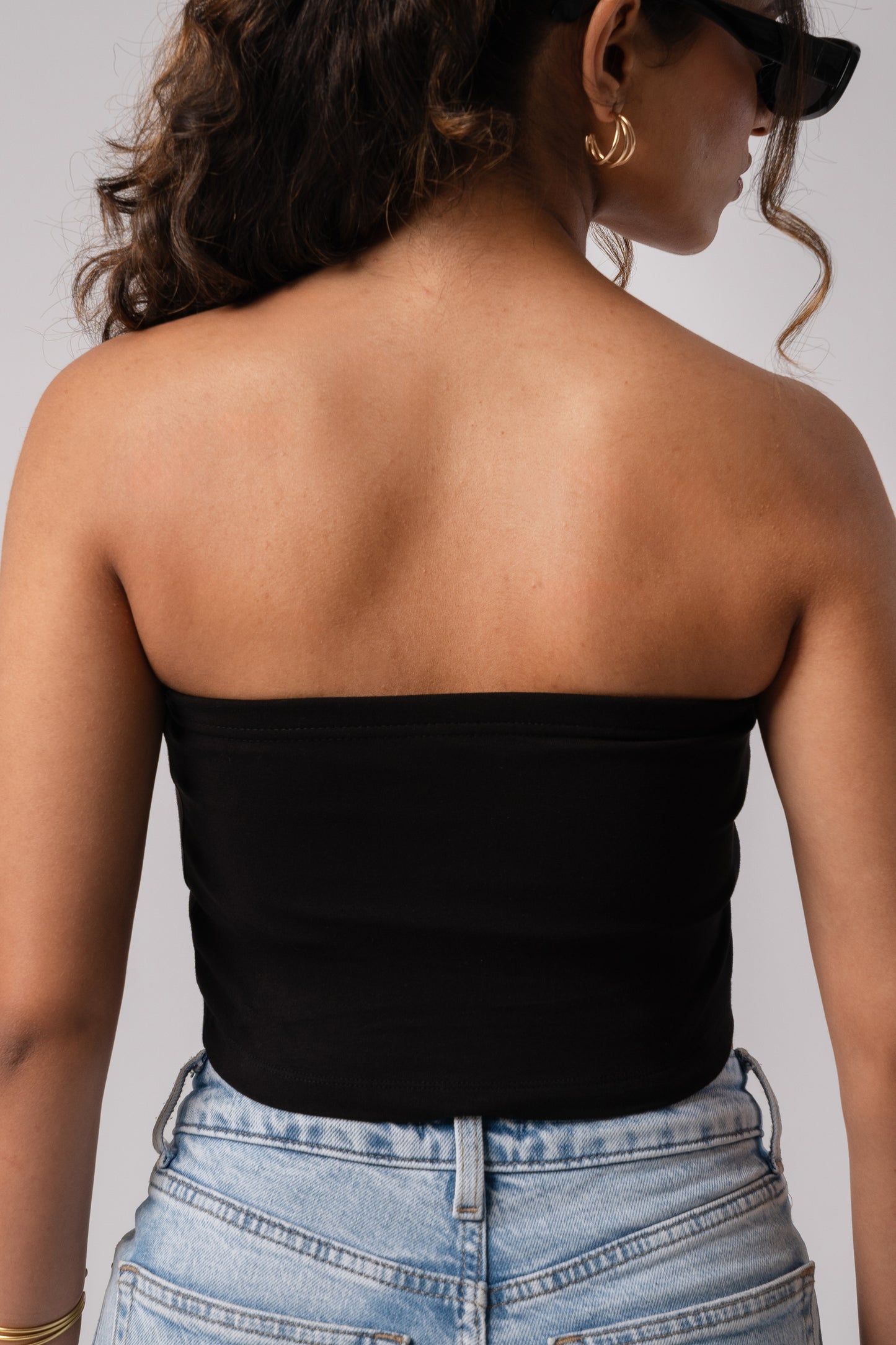 Strapless Tube Crop Top with in built bra padding