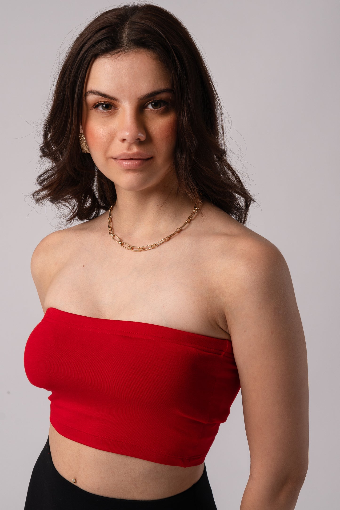 Strapless Tube Crop Top with in built bra padding