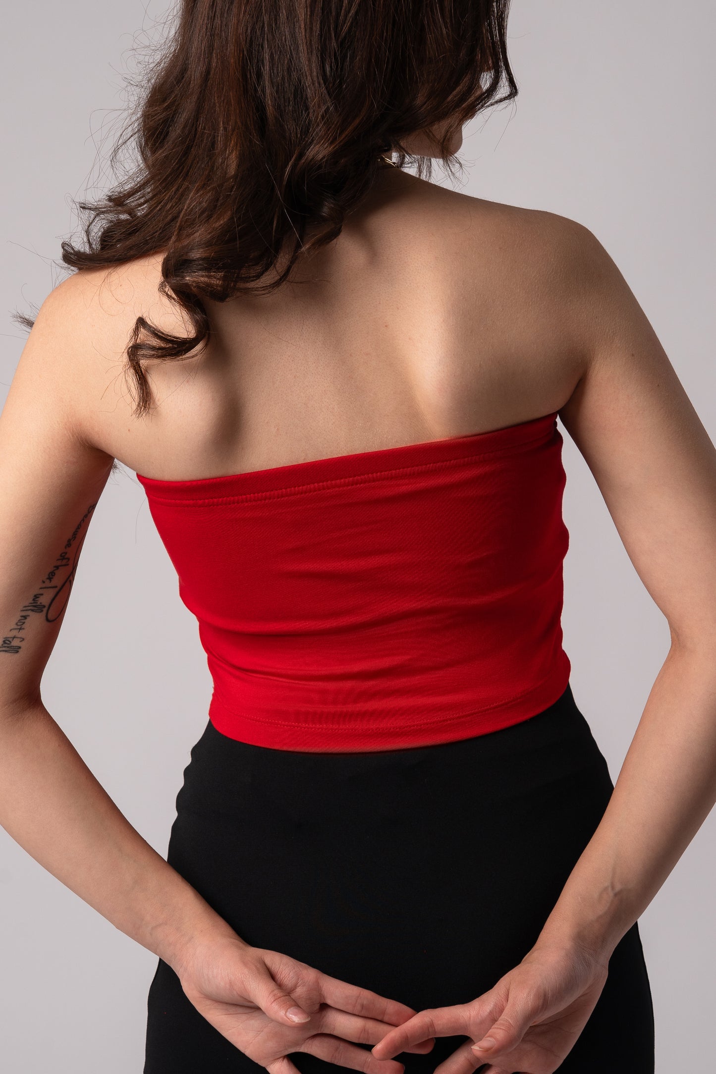 Strapless Tube Crop Top with in built bra padding