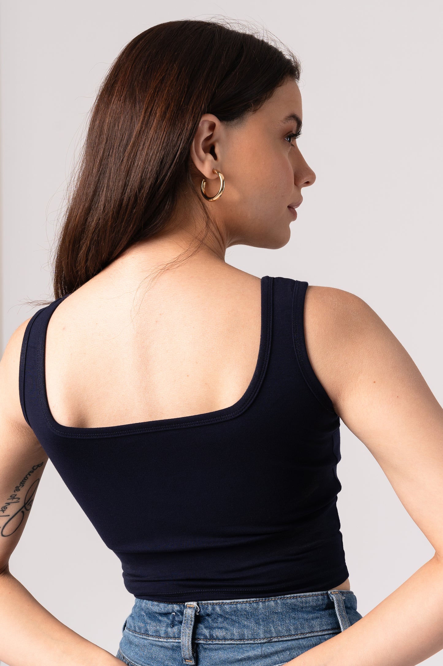 Sleeveless Tank Crop Top with in built bra padding