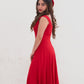 The Red Midi Dress with In-Built Bra