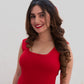 The Red Midi Dress with In-Built Bra