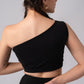 Sleeveless One Shoulder Crop Top Activewear with in built bra padding