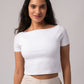 Short Sleeve Backless Crop Top with in built bra padding 