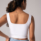 Sleeveless Tank Crop Top with in built bra padding 