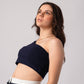 Sleeveless One Shoulder Crop Top with in built bra padding 