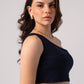 Sleeveless One Shoulder Crop Top with in built bra padding 