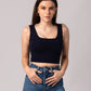 Sleeveless Tank Crop Top with in built bra padding 