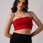 Strapless Tube Crop Top with in built bra padding 