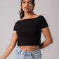 Short Sleeve Backless Crop Top with in built bra padding 