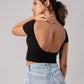 Short Sleeve Backless Crop Top with in built bra padding 