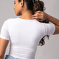 Short Sleeve Round Neck Crop Top with in built bra padding 