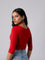 Long Sleeve Scoop Round Neck Crop top with in built bra padding