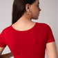 Short Sleeve V-Neck Crop Top with in built bra padding 