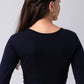 Long Sleeve Scoop Round Neck Crop top with in built bra padding