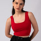 Sleeveless Tank Crop Top with in built bra padding 