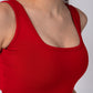 Sleeveless Tank Crop Top with in built bra padding 