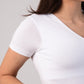 Short Sleeve V-Neck Crop Top with in built bra padding 