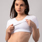 Short Sleeve V-Neck Crop Top with in built bra padding 