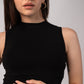 Sleeveless High Neck Crop Top with in built bra padding 