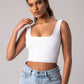 Sleeveless Tank Crop Top with in built bra padding 