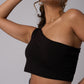 Sleeveless One Shoulder Crop Top