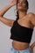 Sleeveless One Shoulder Crop Top